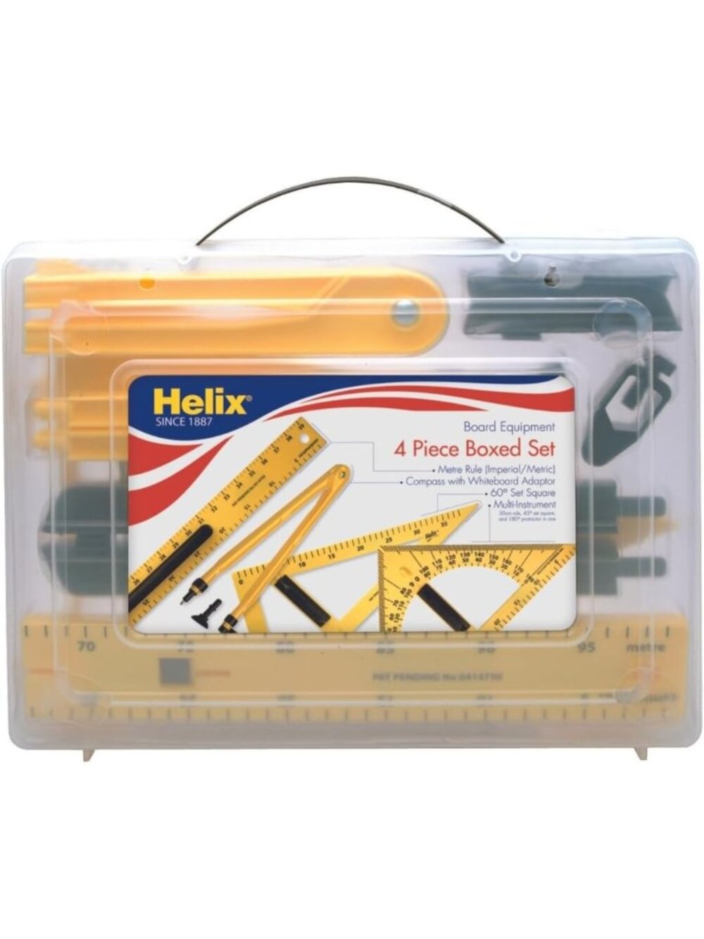 Magnetic Whiteboard Geometry Set - 4 Piece Educational Tools for Math & Learning